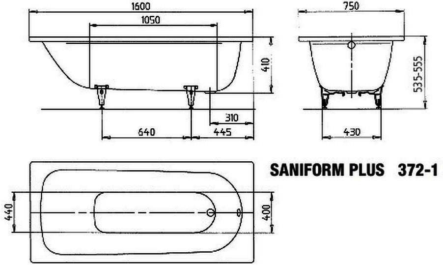 Kaldewei Saniform Plus 372-1 160 x 75 cm112500010001 Baignoires