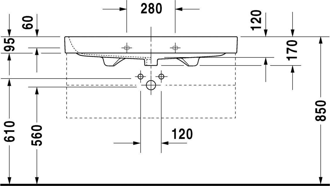 Duravit Lavabo pour meuble Happy D.2 - 100 x 50,5 (23181000001) Lavabos