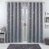 Dreamscene Galaxy Thermal Kid's Curtains, Grey (117 x 137cm)